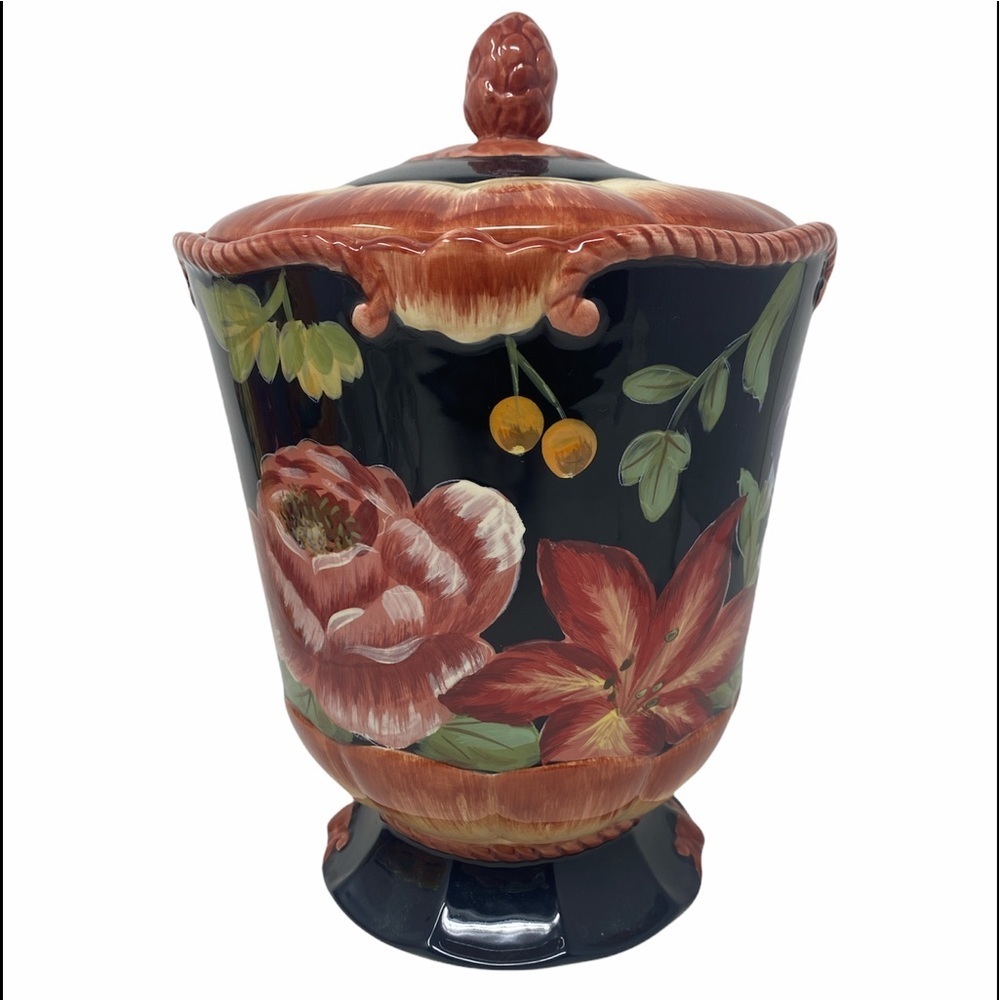 Vintage Stein Mart Floral Vase Canister Urn